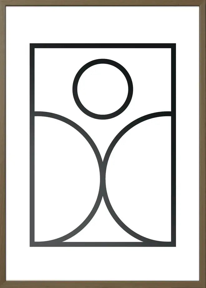 Dark oak frame with birth poster logo in the back