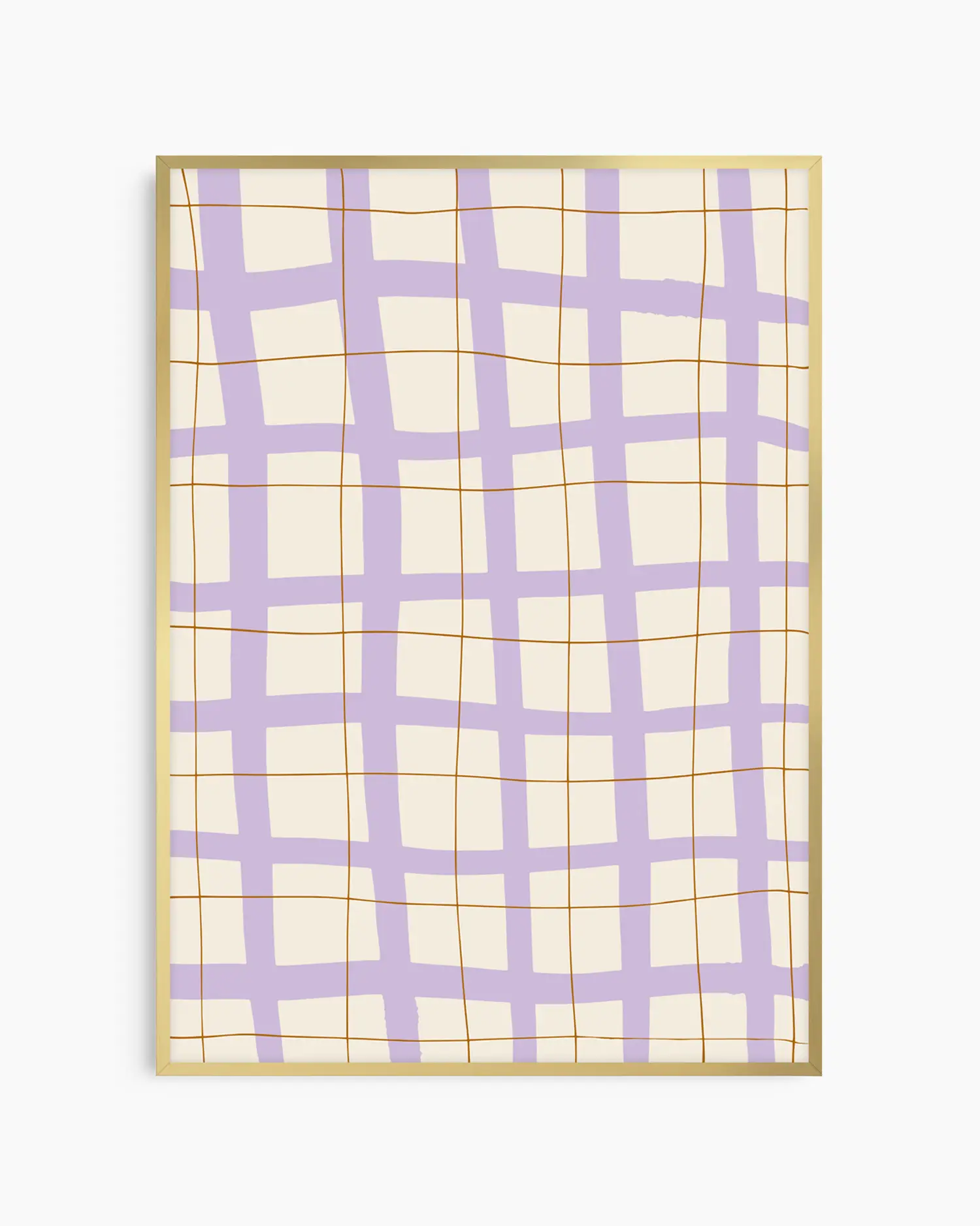 Warm, minimalist wall art in white tones on a light background, shown in a gold frame.