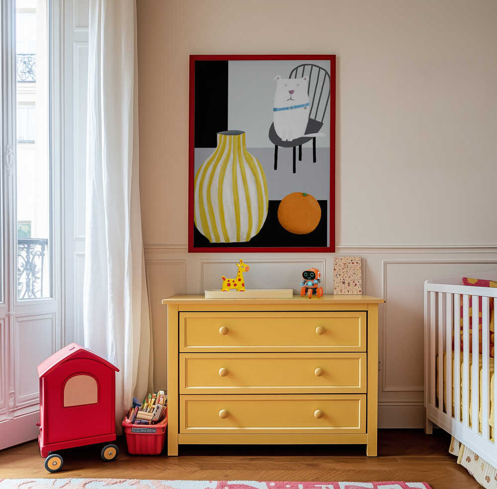 Linksmas Baltas Šuo Plakatas