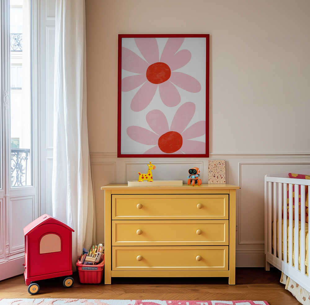 Rožinis Žiedlapis Plakatas