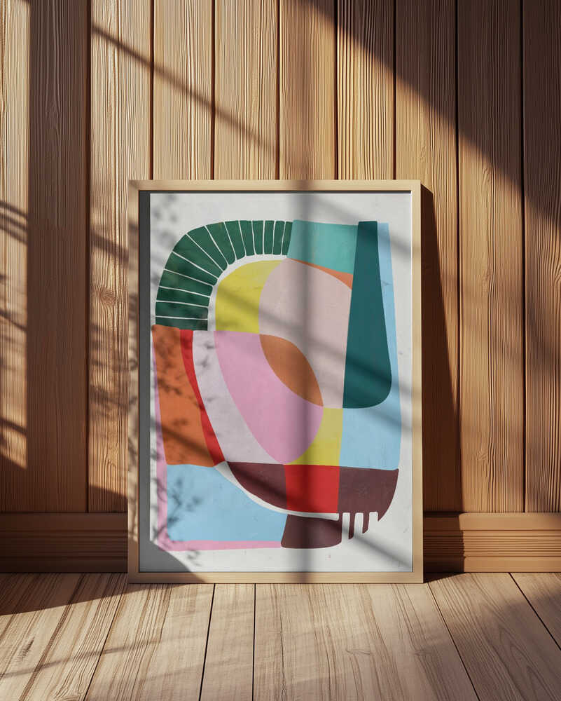Abstract nursery poster with colourful patterns
