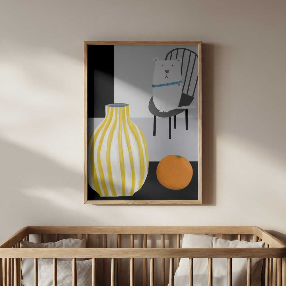 Linksmas Baltas Šuo Plakatas