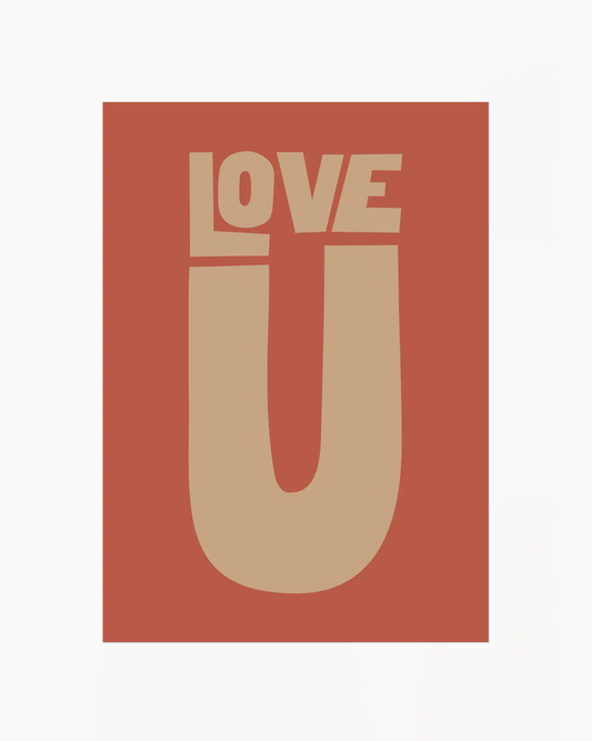 Love U Plakatas Raudonas