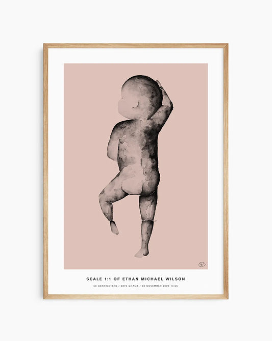 1:1 scale birth poster – a unique keepsake of your baby’s first moments