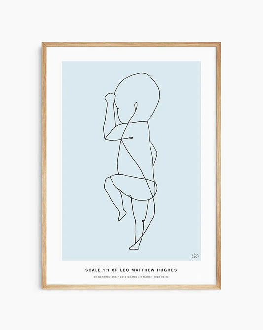 Elegant birth poster that blends seamlessly with any baby room style