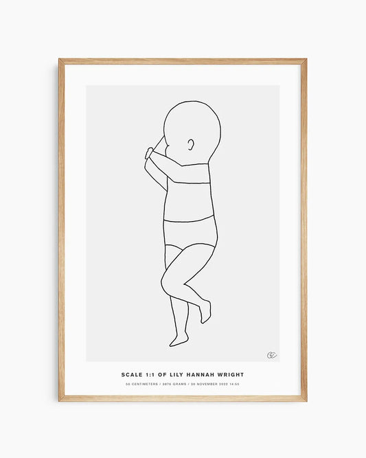 Birth poster with precise birth details – height, weight, and time