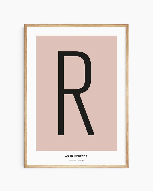 Personalized letter poster with custom text and elegant typography