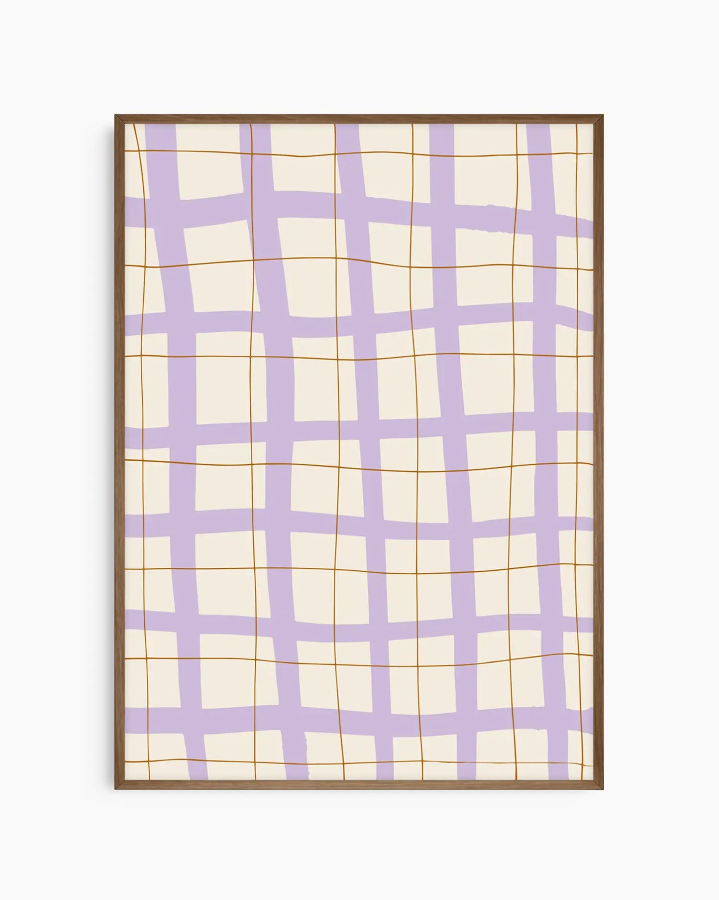 Warm, minimalist wall art in white tones on a light background, shown in a dark oak frame.
