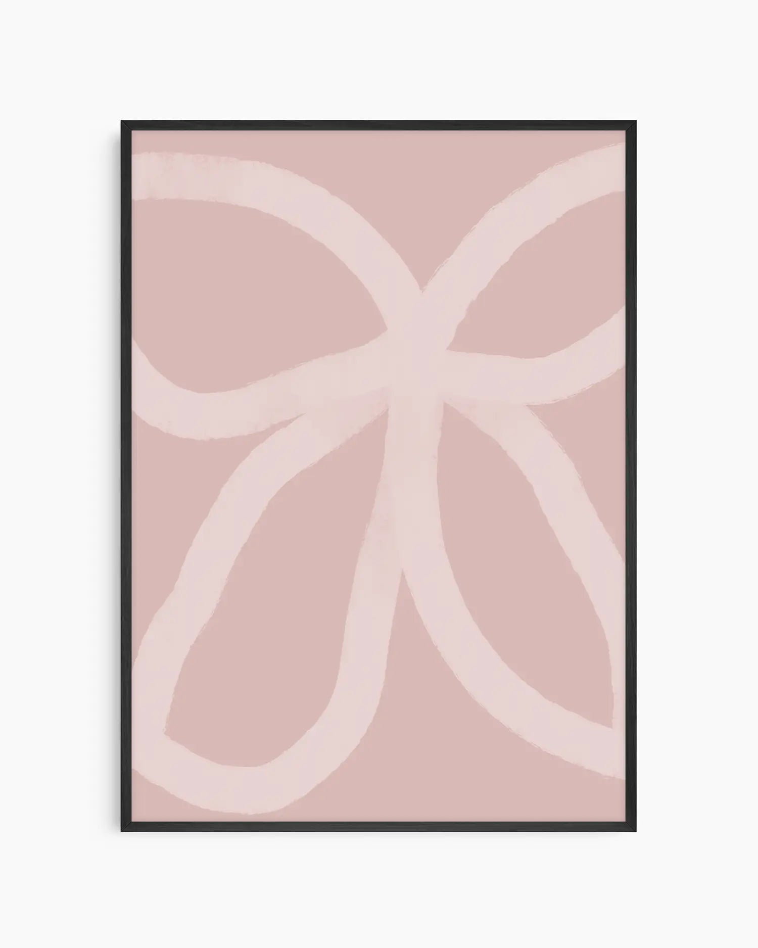 Warm, minimalist wall art in white tones on a light background, shown in a black frame.