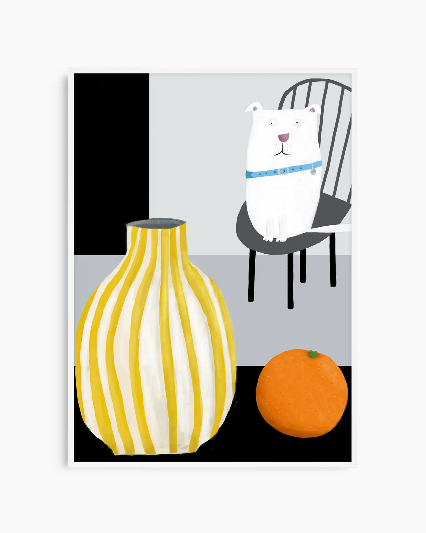 Linksmas Baltas Šuo Plakatas