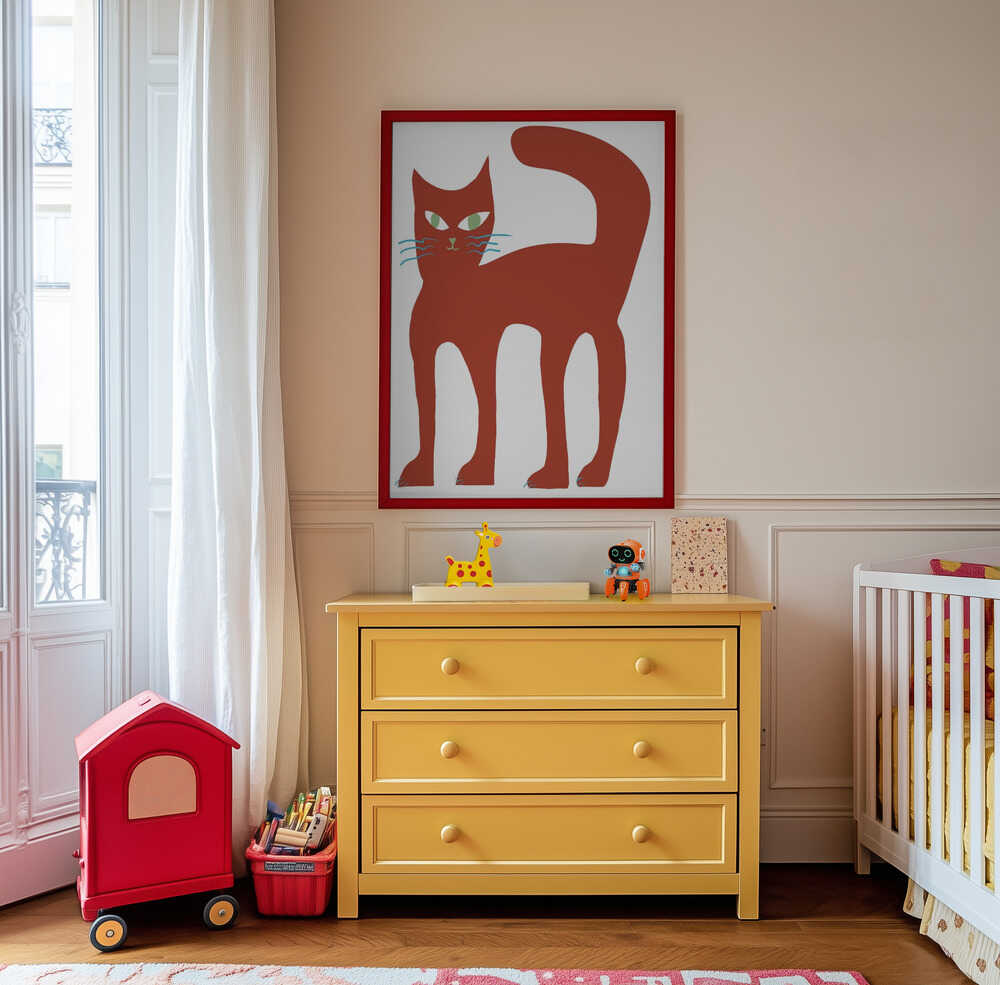 Didelė Raudona Katė Plakatas